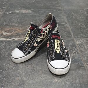 RARE  Ed Hardy Black and Red Graphic Sneakers